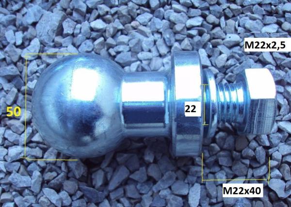 Guľový kolík so skrutkou M22x40